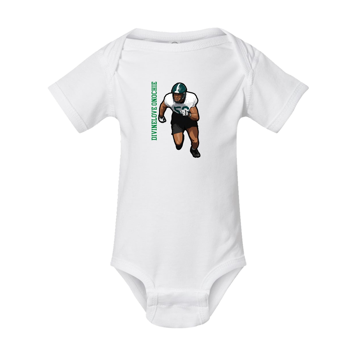 Baby Onesie — Name Vertical in White