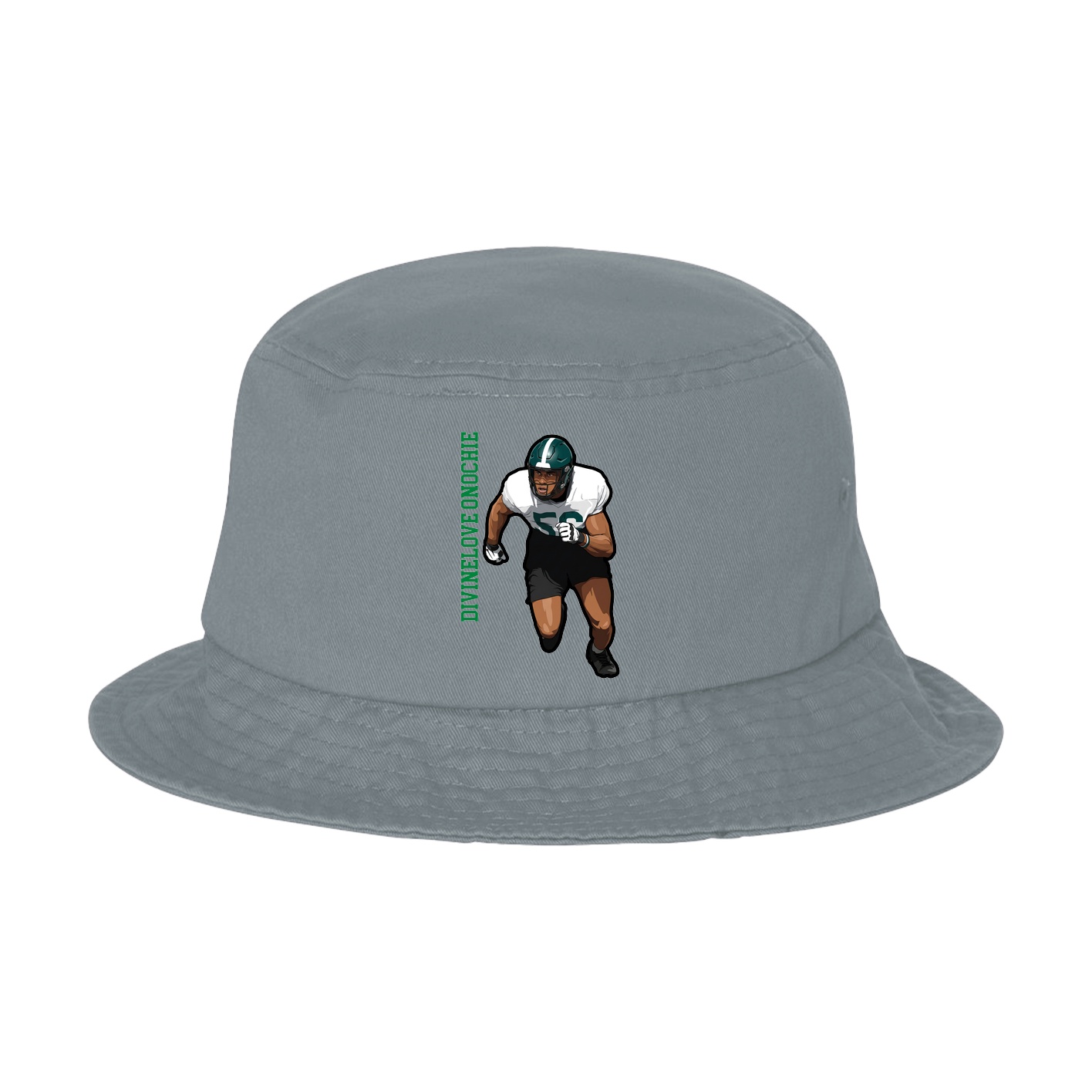 Bucket Cap — Name Vertical in Grey