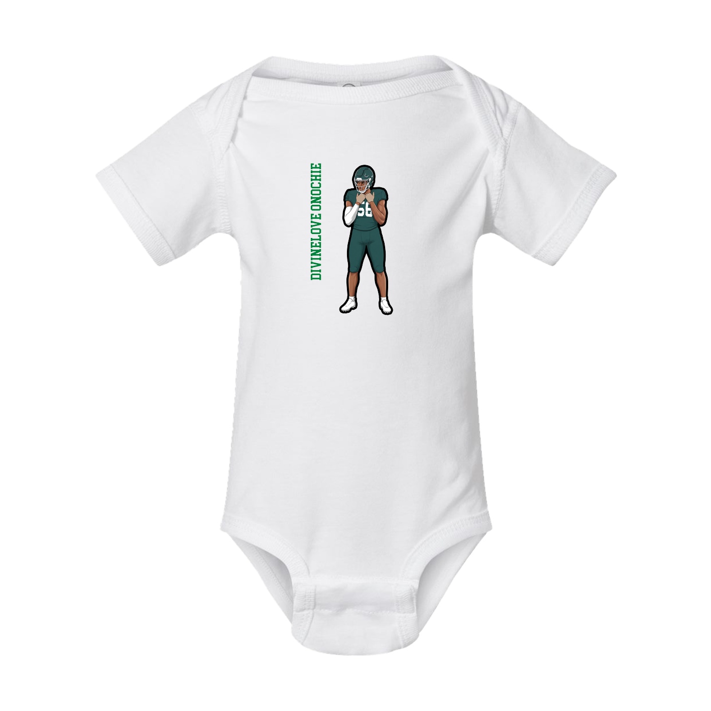 Baby Onesie — Name Vertical in White