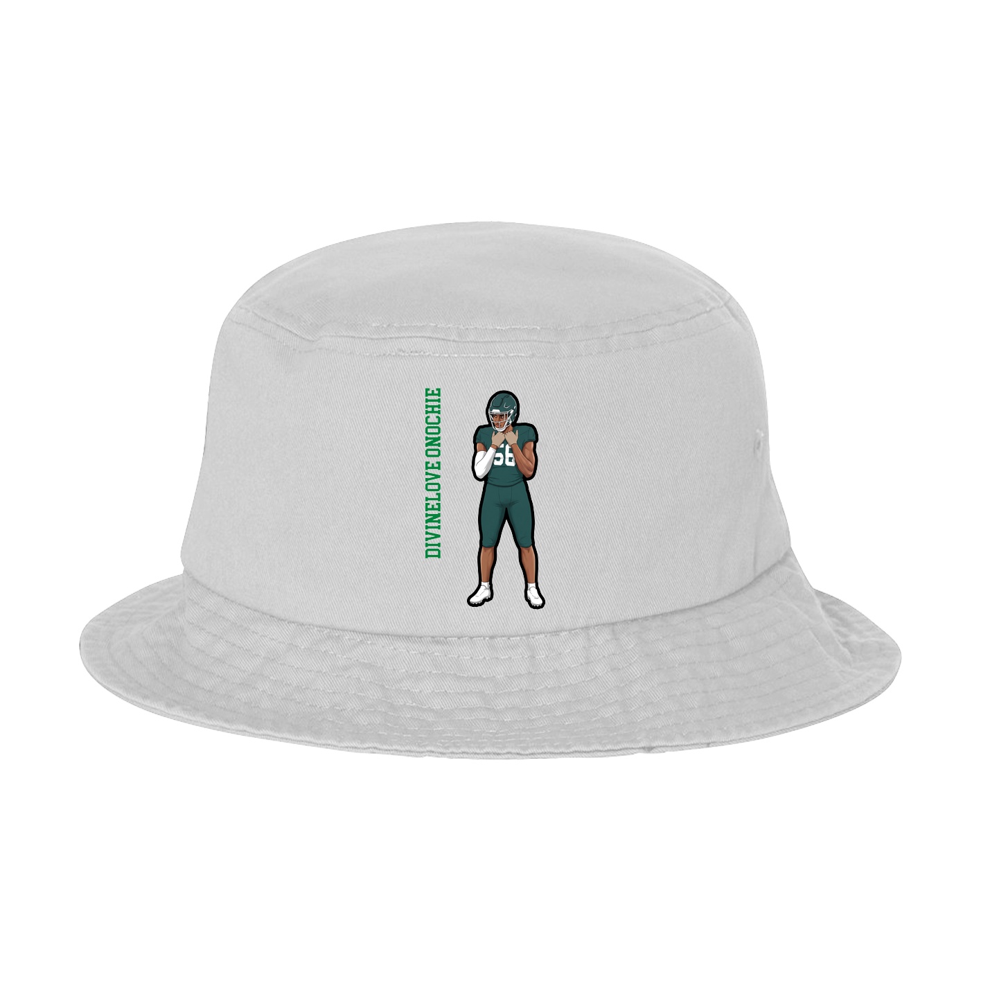 Bucket Cap — Name Vertical in White
