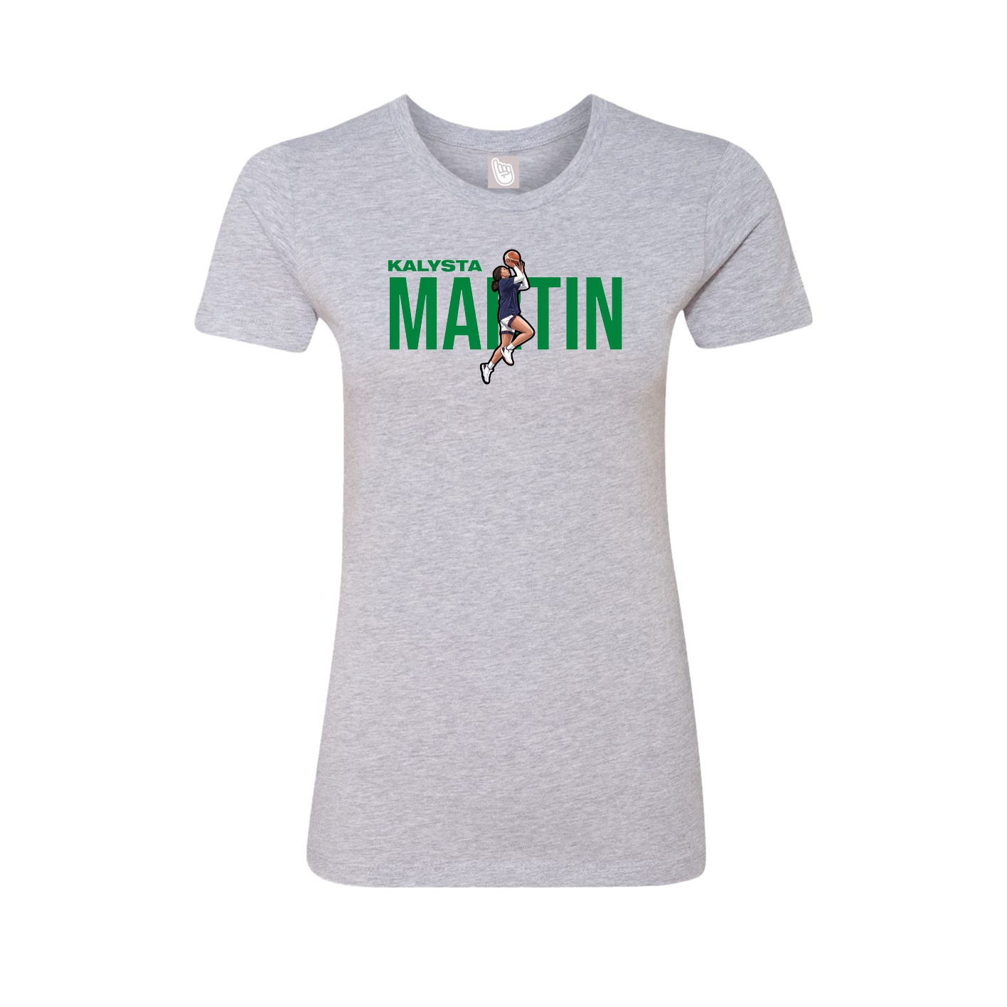 Fitted Women's Tee — Player Name in Grey