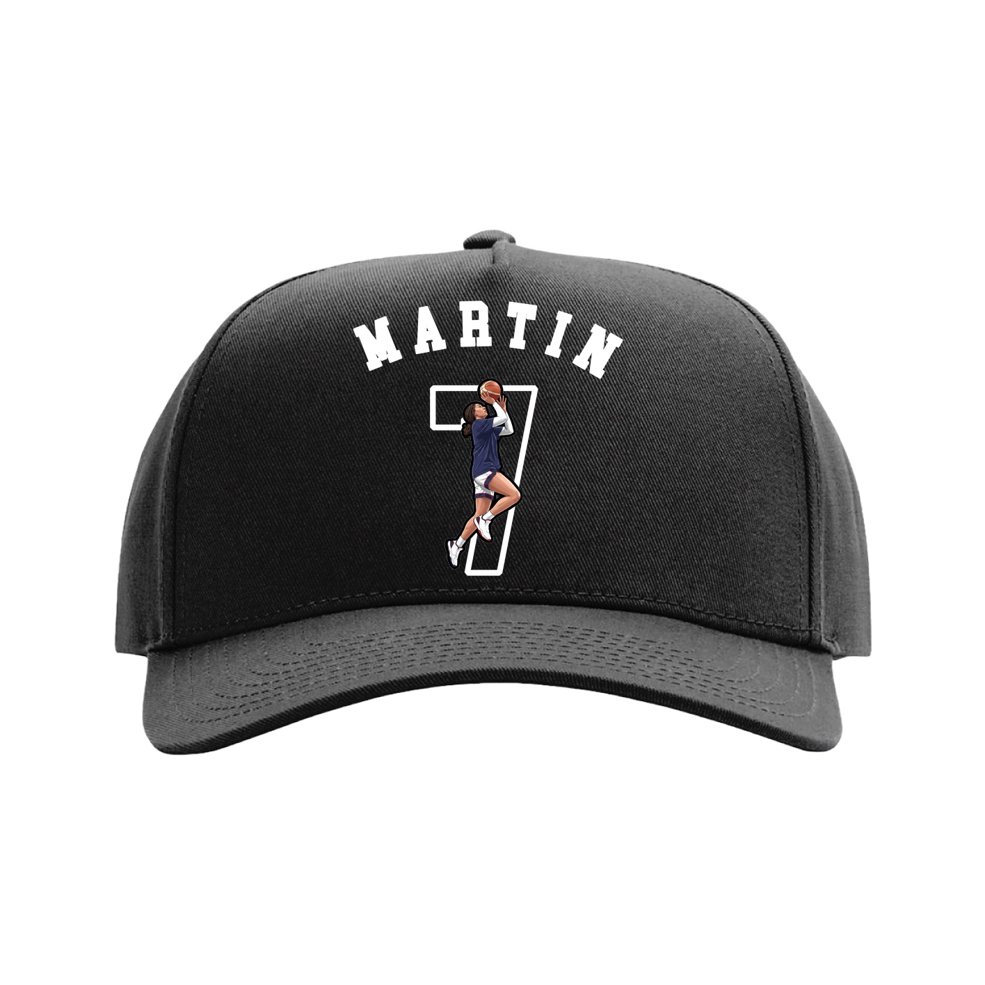 Full Fabric Five-Panel Champ Cap — Shirsey Arch in Black