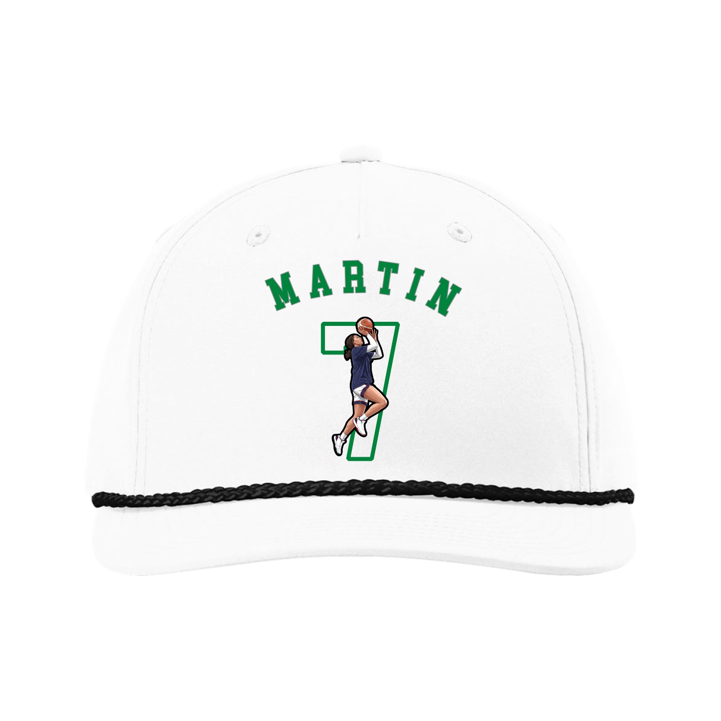 Five-Panel Classic Rope Cap — Shirsey Arch in White