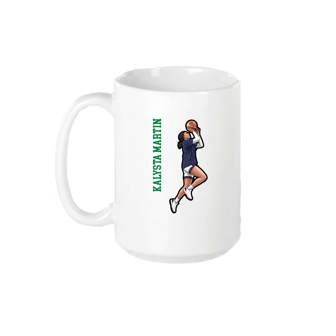 15oz Coffee Mug — Name Vertical in White