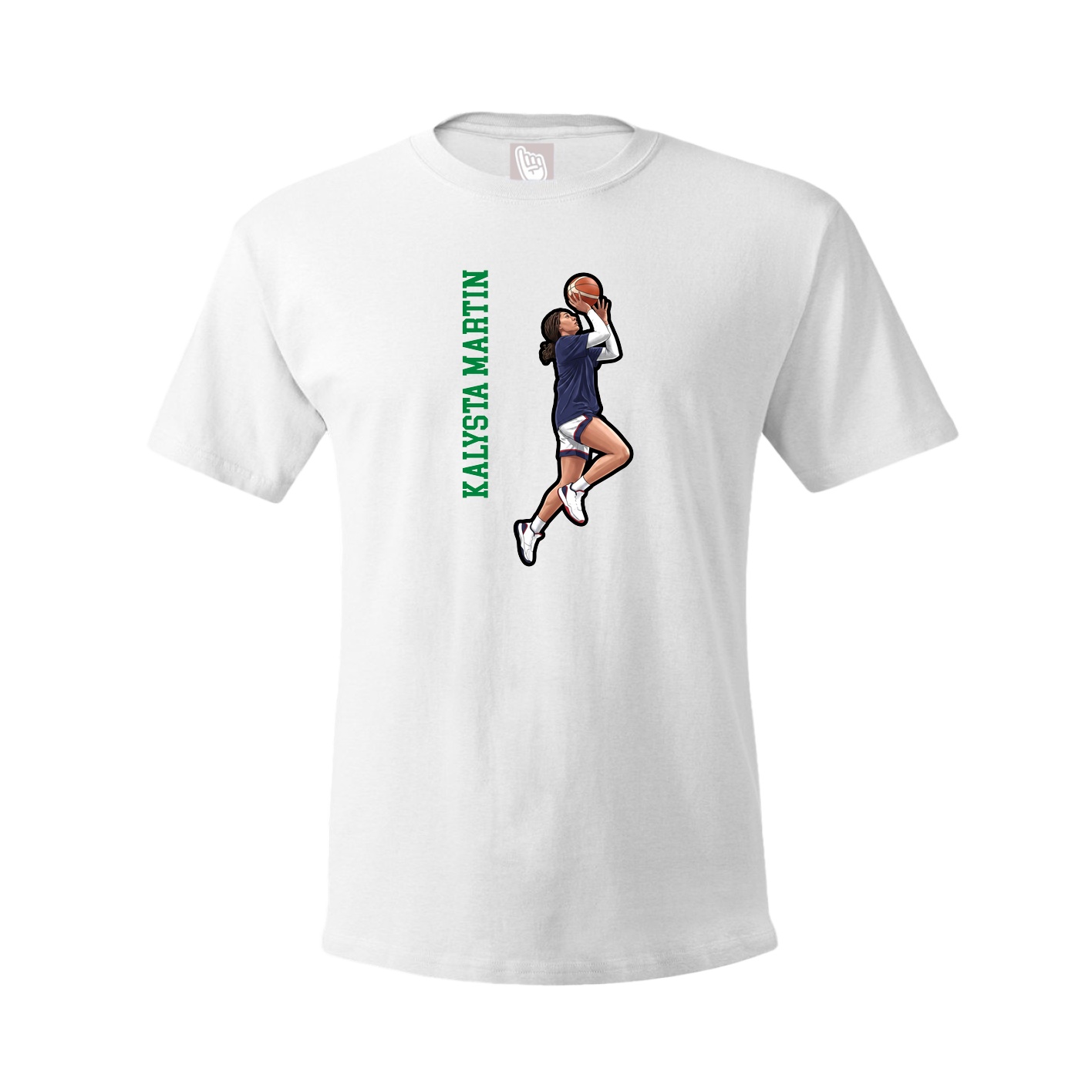 Youth Tee — Name Vertical in White
