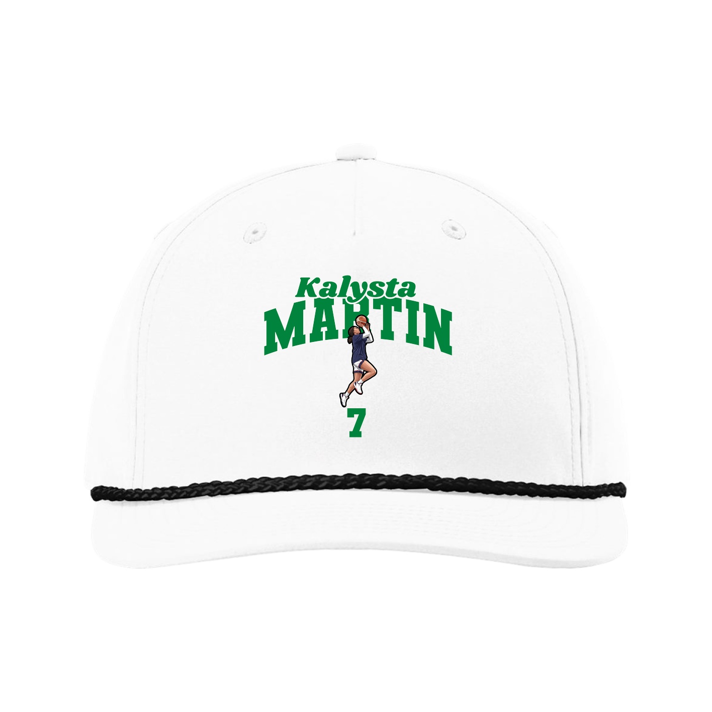 Five-Panel Classic Rope Cap — Signature Arch in White