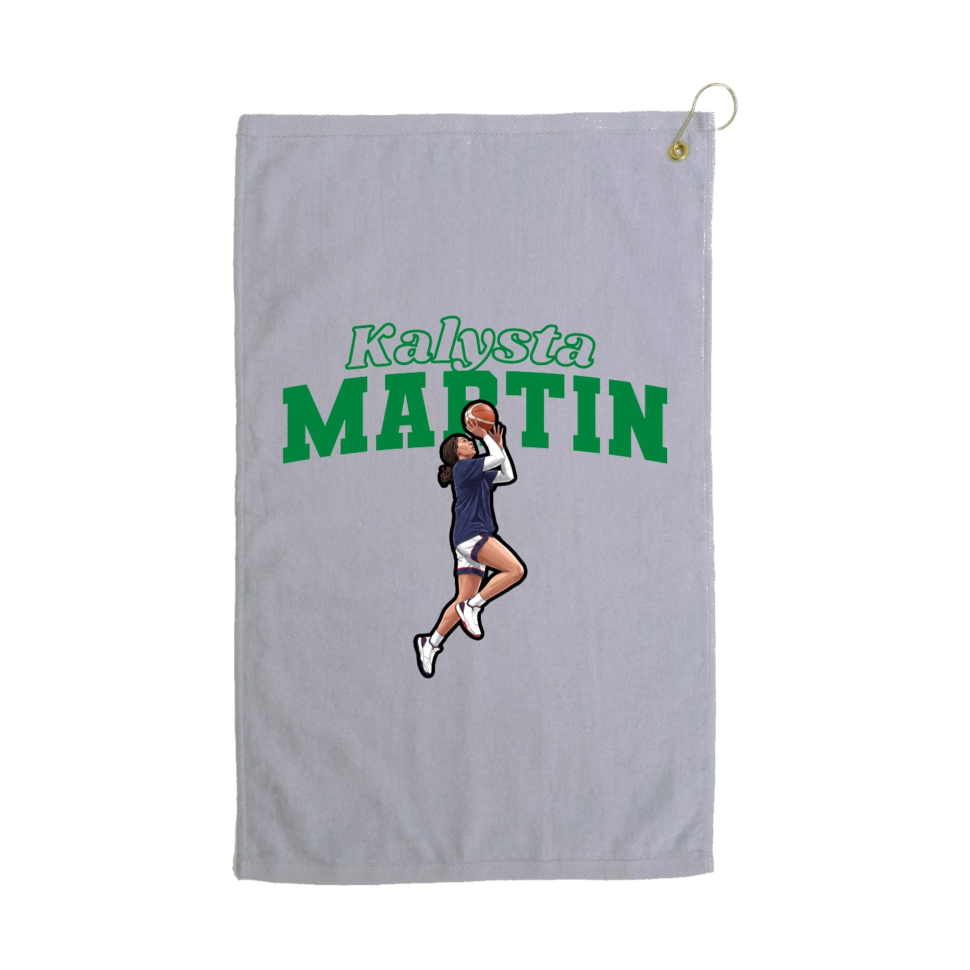 Golf Towel — Name Arch in Grey