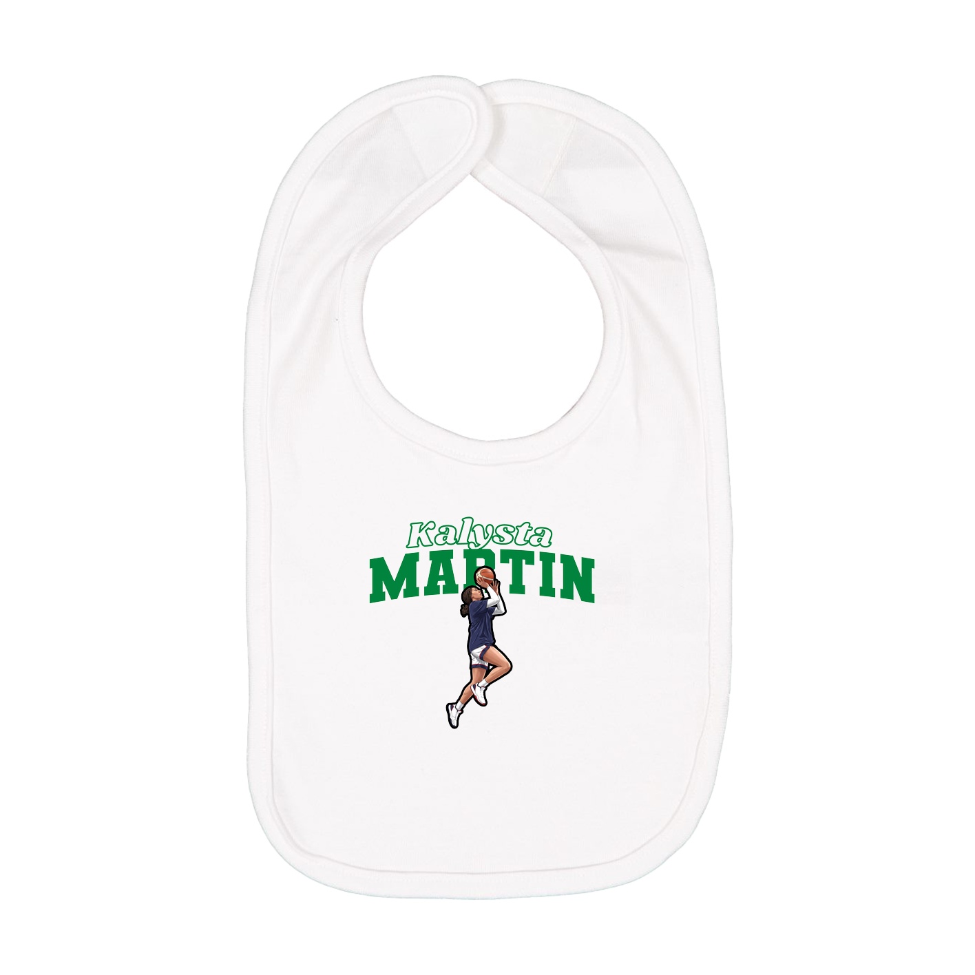 Infant Bib — Name Arch in White