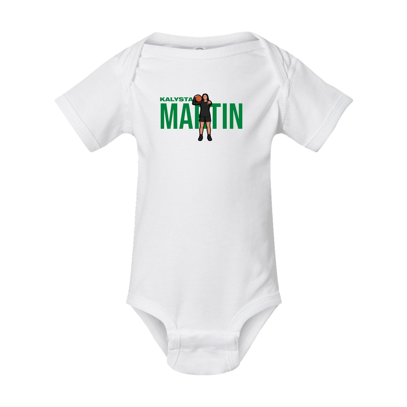 Baby Onesie — Player Name in White