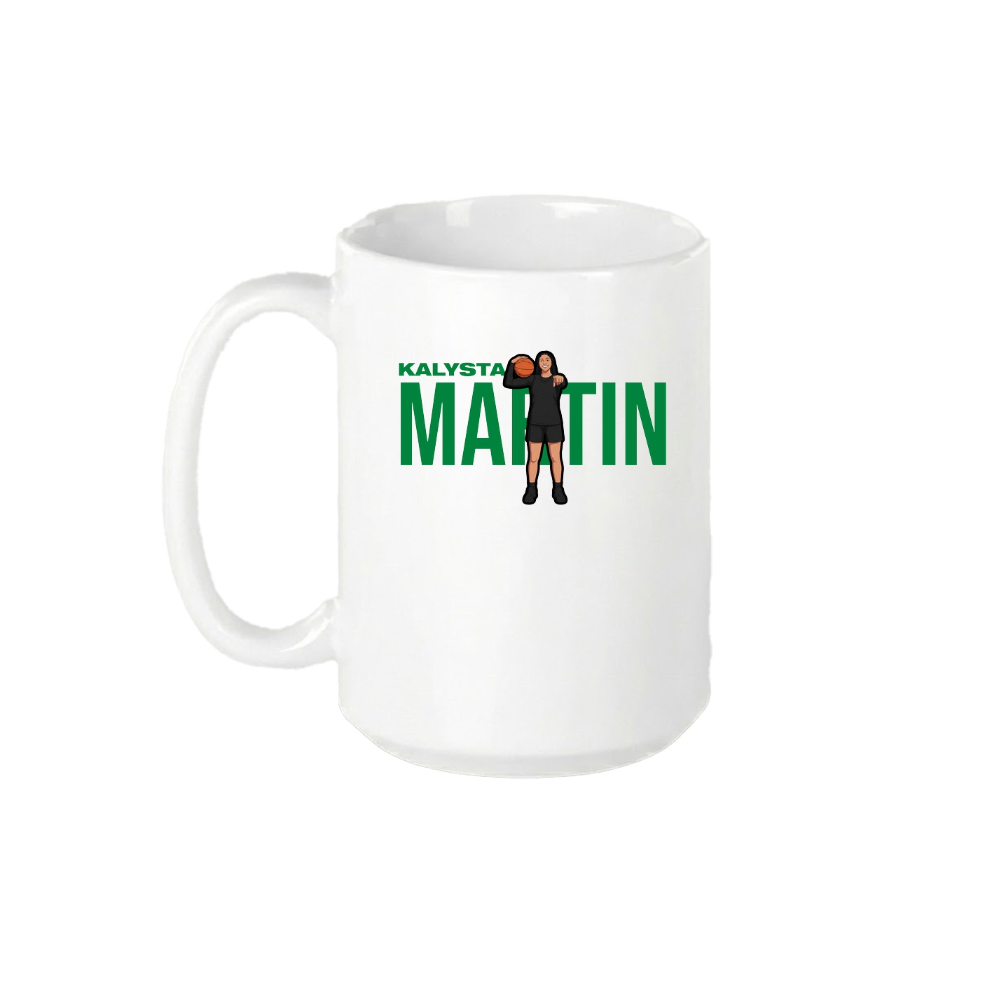 15oz Coffee Mug — Player Name in White