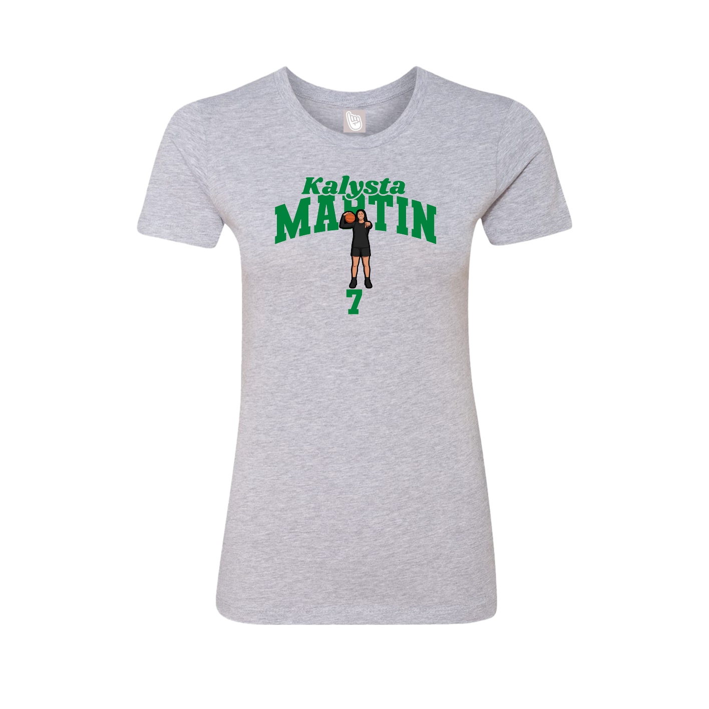 Fitted Women's Tee — Signature Arch in Grey
