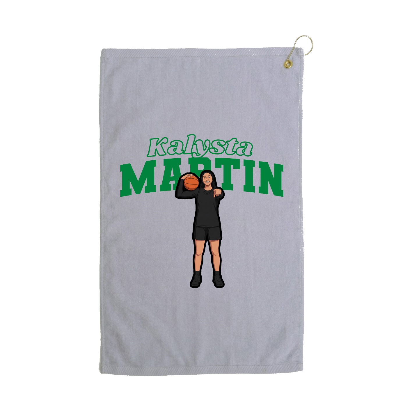 Golf Towel — Name Arch in Grey