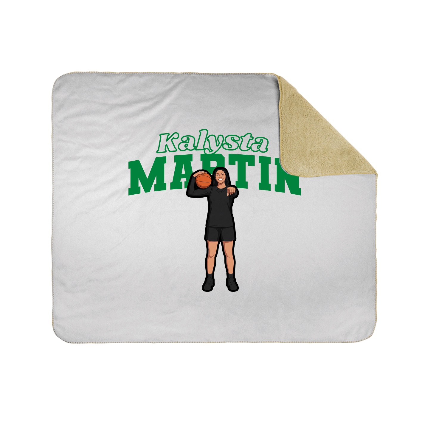 Throw Blanket — Name Arch in White