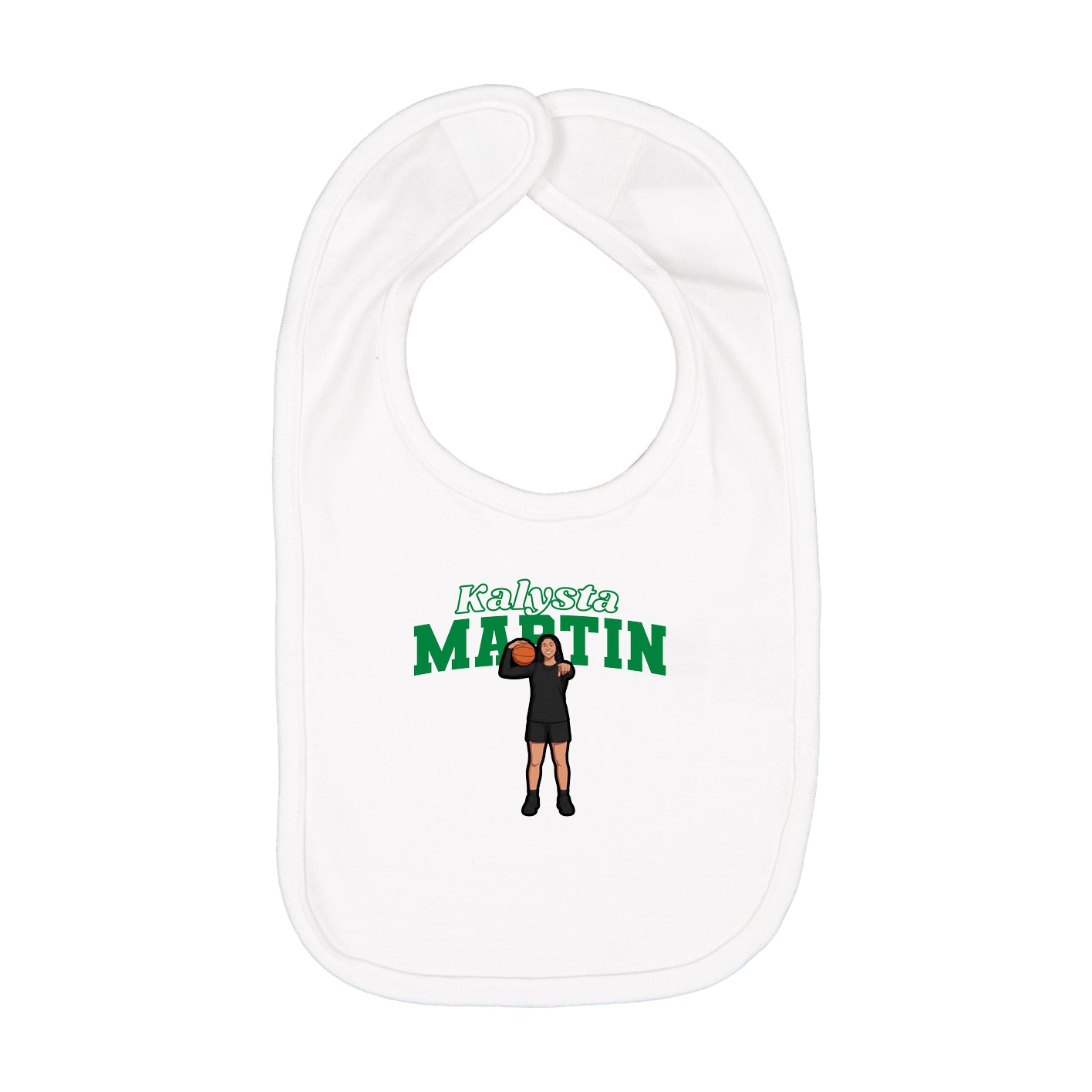 Infant Bib — Name Arch in White