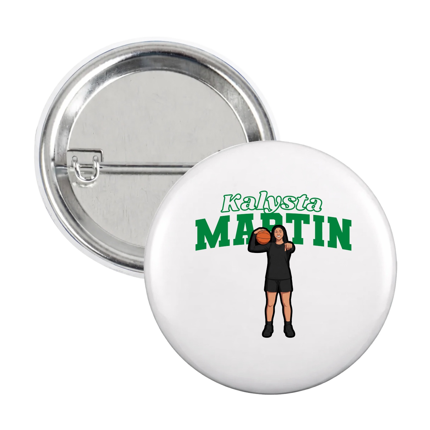 Game Day Button — Name Arch in White