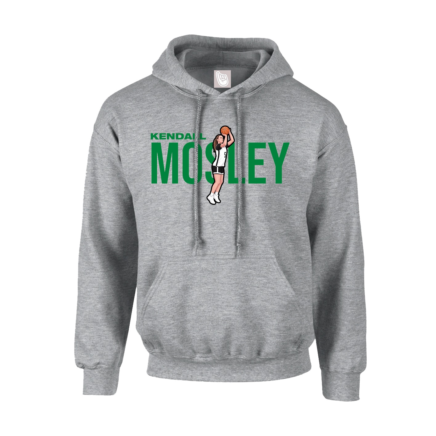 Youth Hoodie — Player Name in Grey
