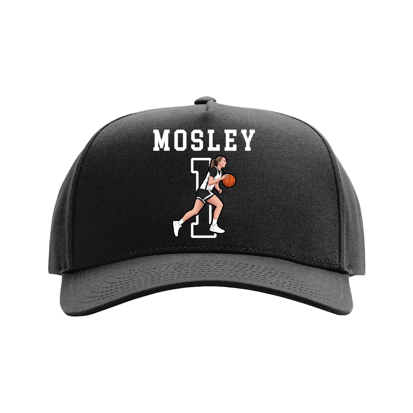 Full Fabric Five-Panel Champ Cap — Shirsey in Black