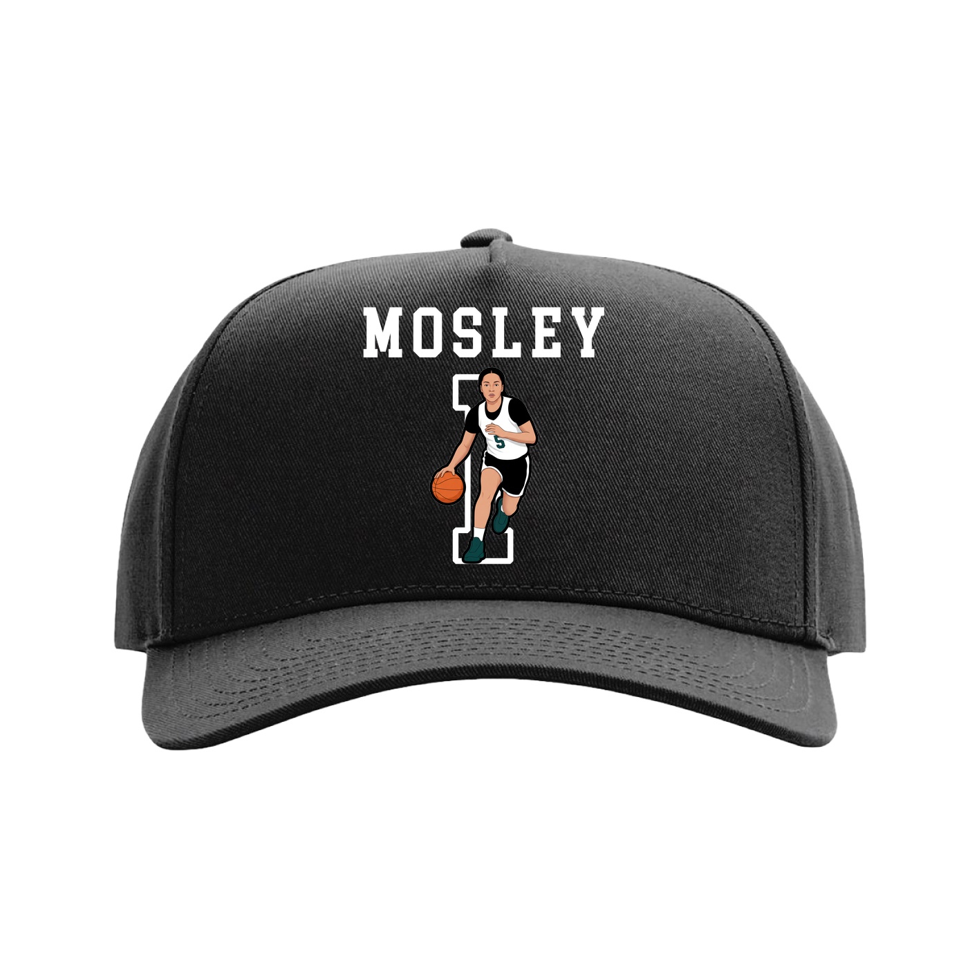 Full Fabric Five-Panel Champ Cap — Shirsey in Black