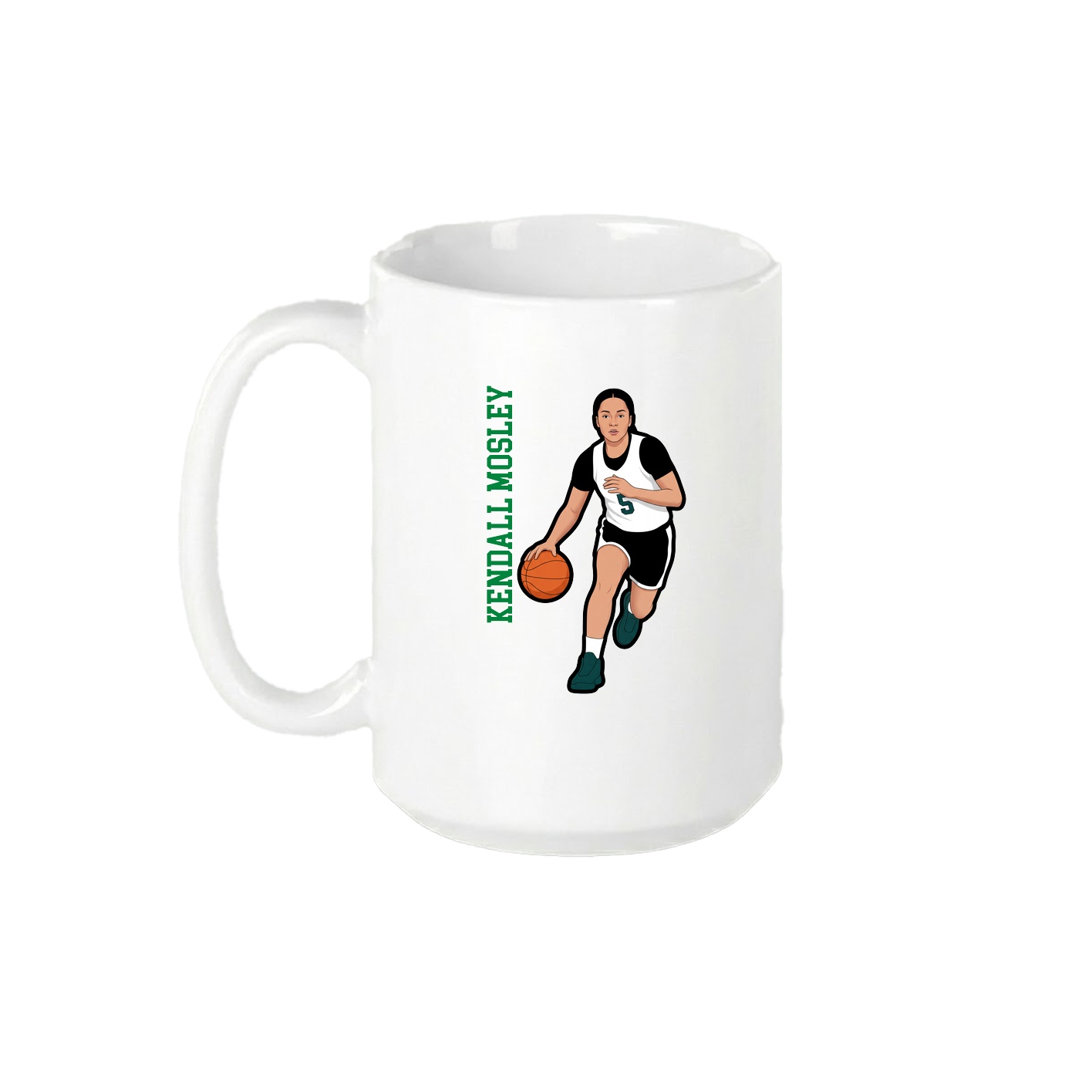 15oz Coffee Mug — Name Vertical in White