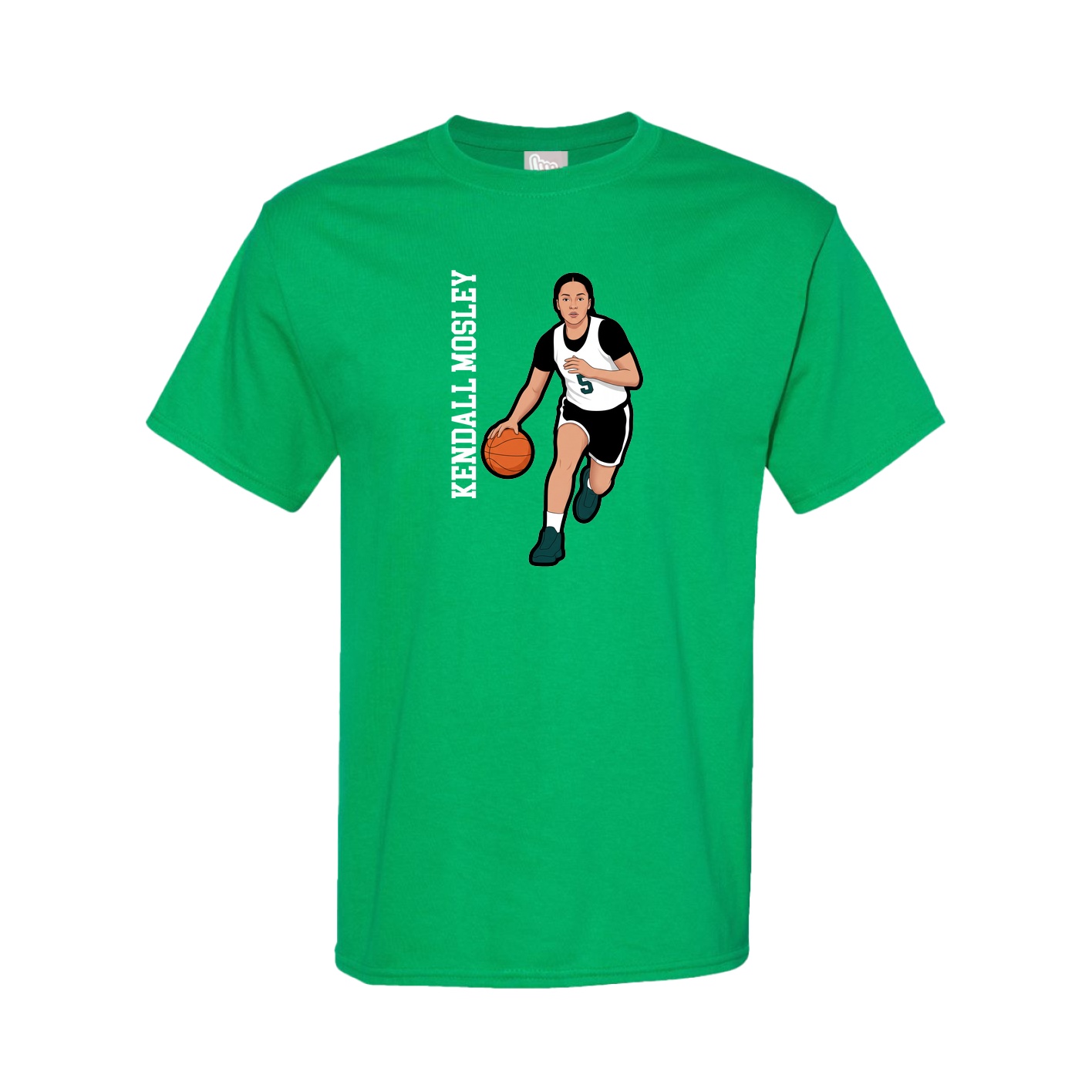 Youth Tee — Name Vertical in Green