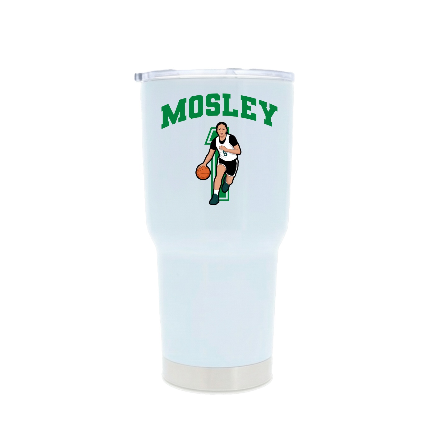 30oz Stainless Steel Tumbler — Number in White