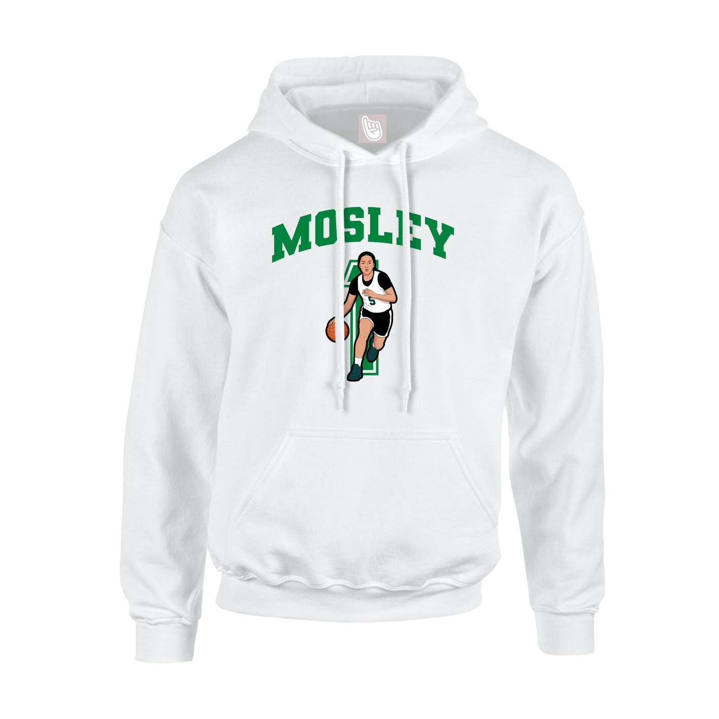 Hoodie — Number in White