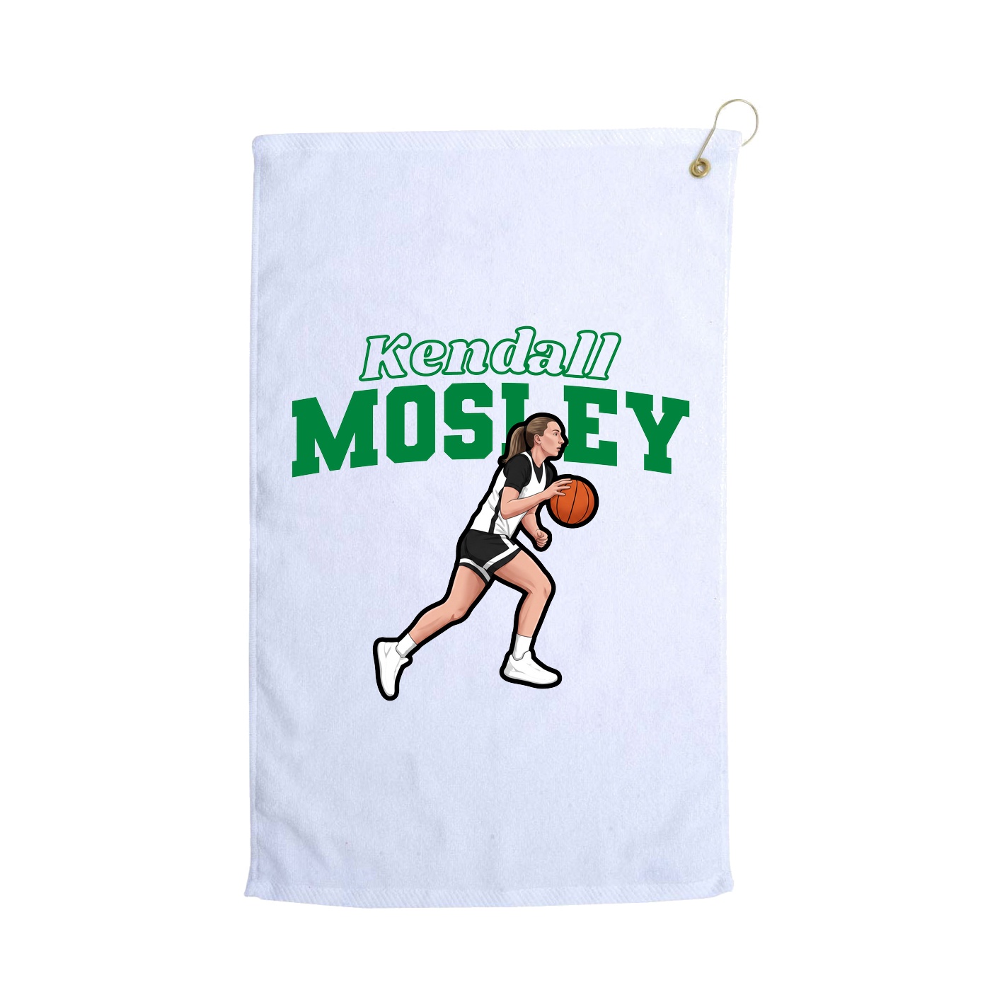 Golf Towel — Name Arch in White