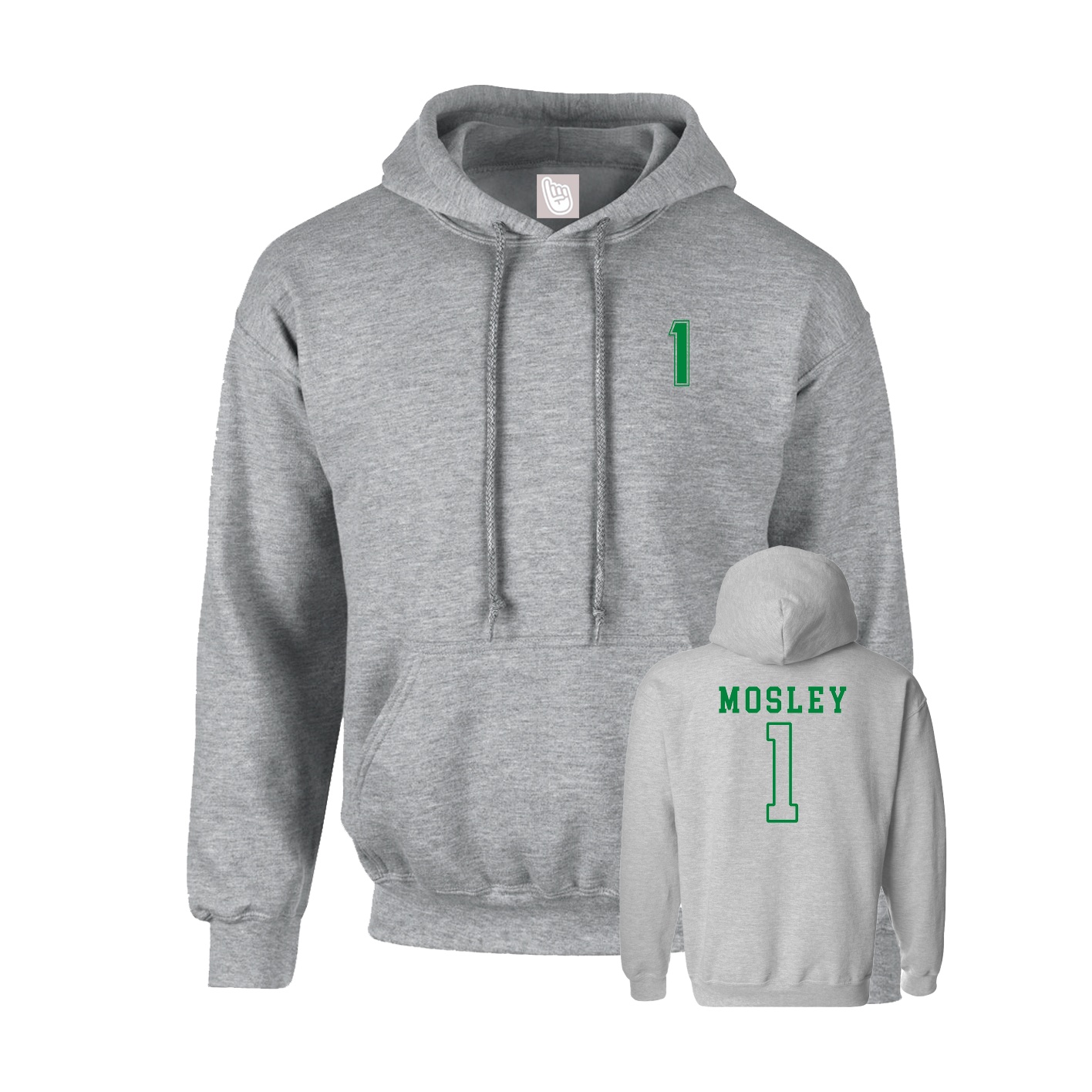 Youth Hoodie — Chest Back in Grey