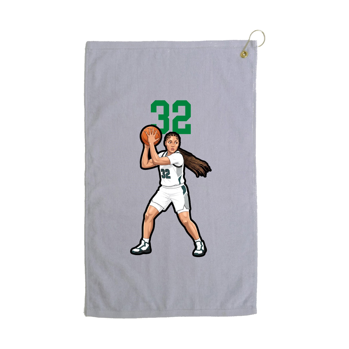 Golf Towel — Number Top in Grey