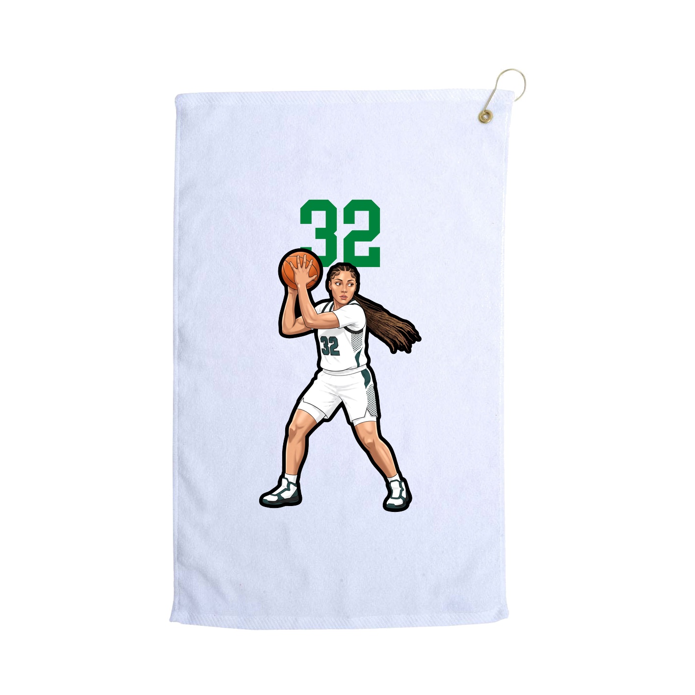Golf Towel — Number Top in White