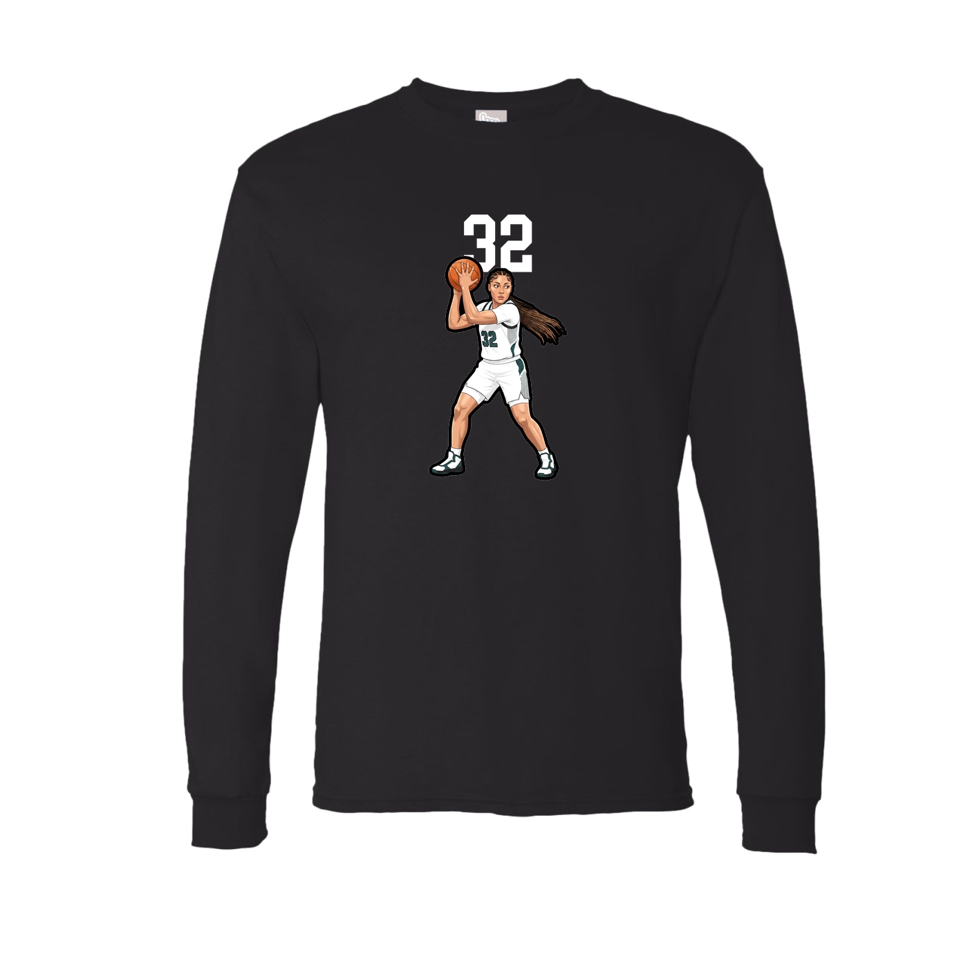 Long Sleeve Tee — Number Top in Black
