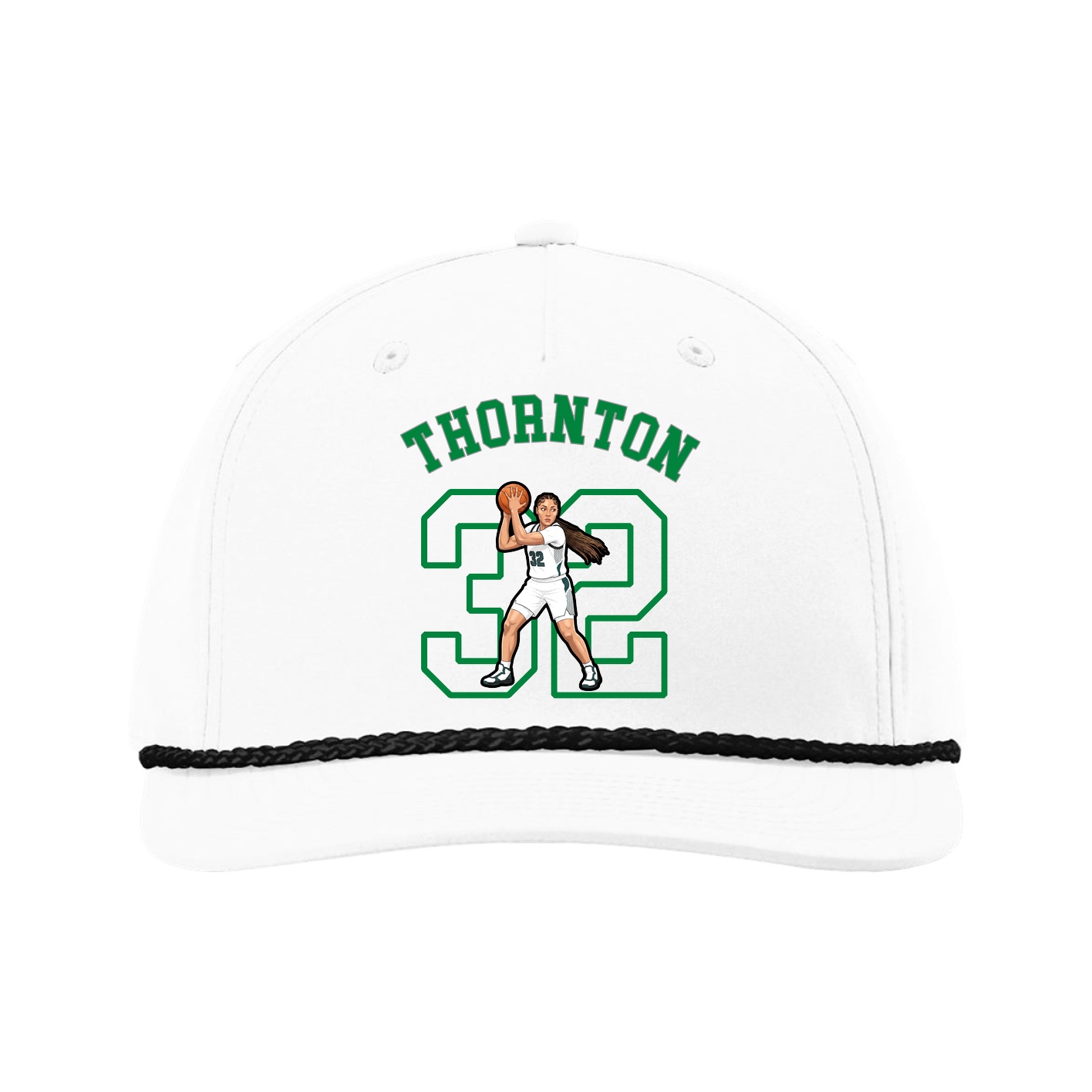 Five-Panel Classic Rope Cap — Shirsey Arch in White