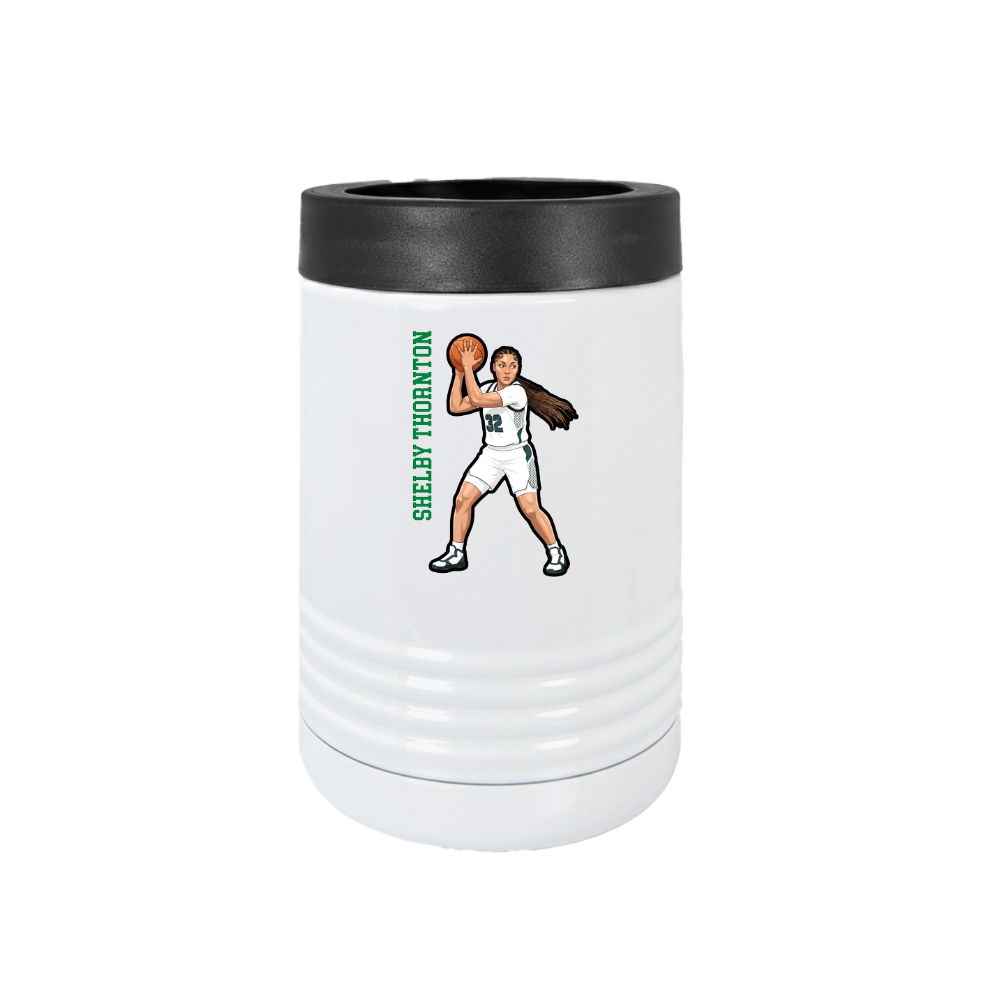 Beverage Holder — Name Vertical in White