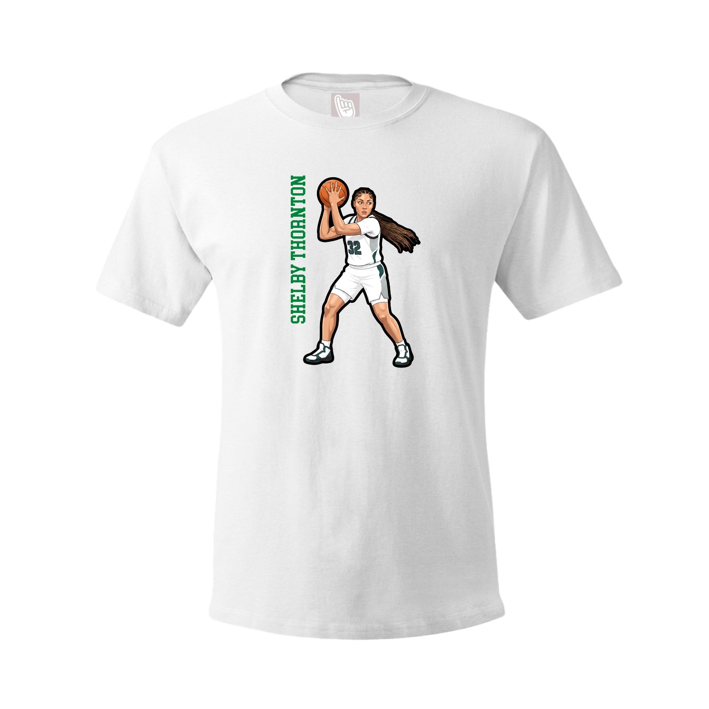 Tee — Name Vertical in White