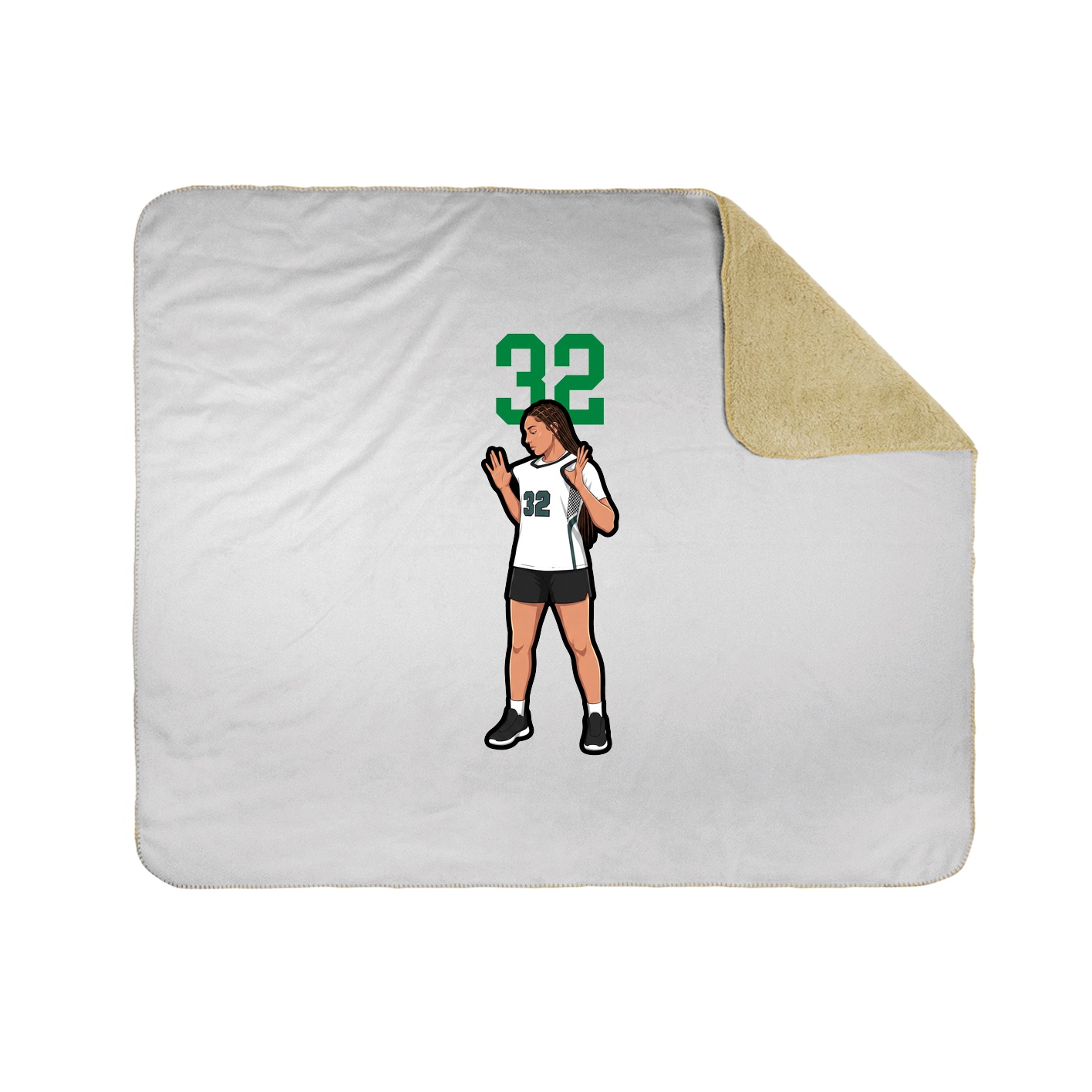 Throw Blanket — Number Top in White