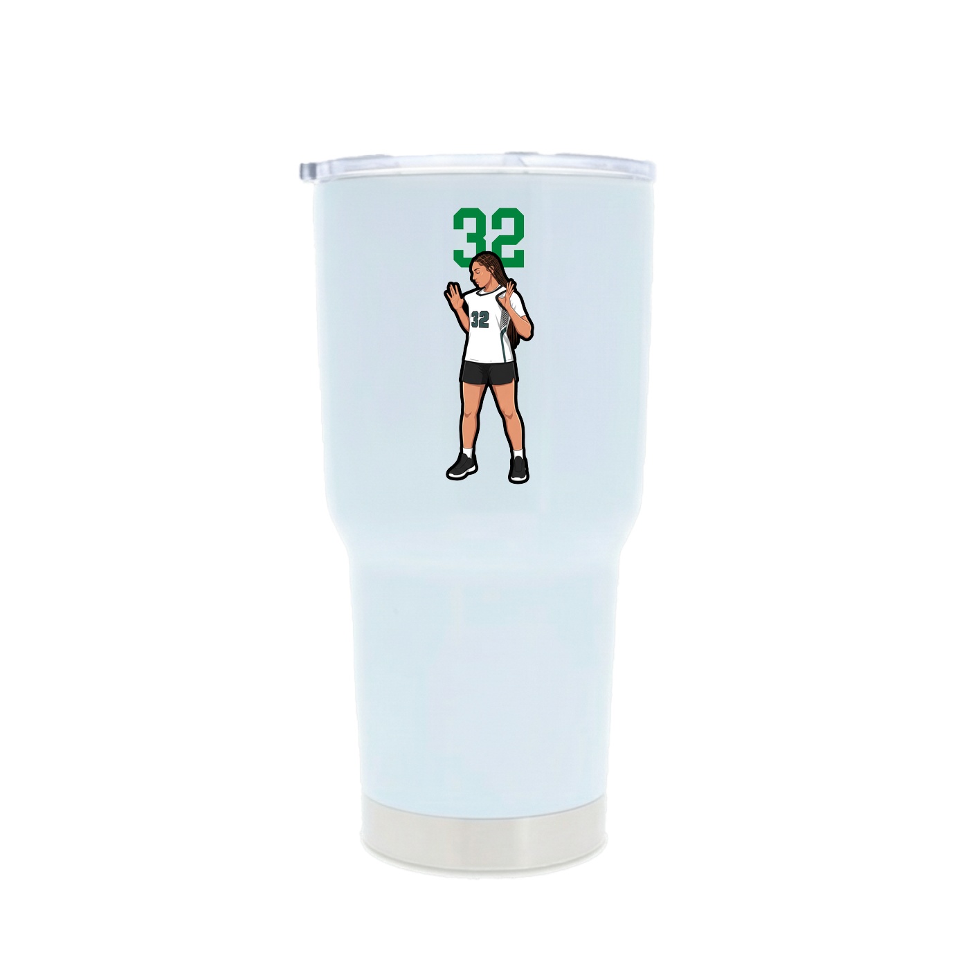 30oz Stainless Steel Tumbler — Number Top in White