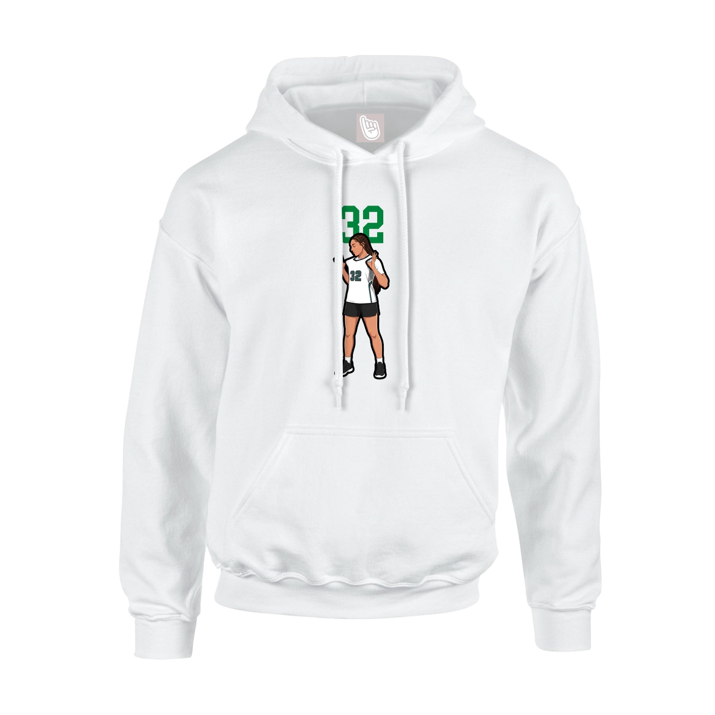 Hoodie — Number Top in White