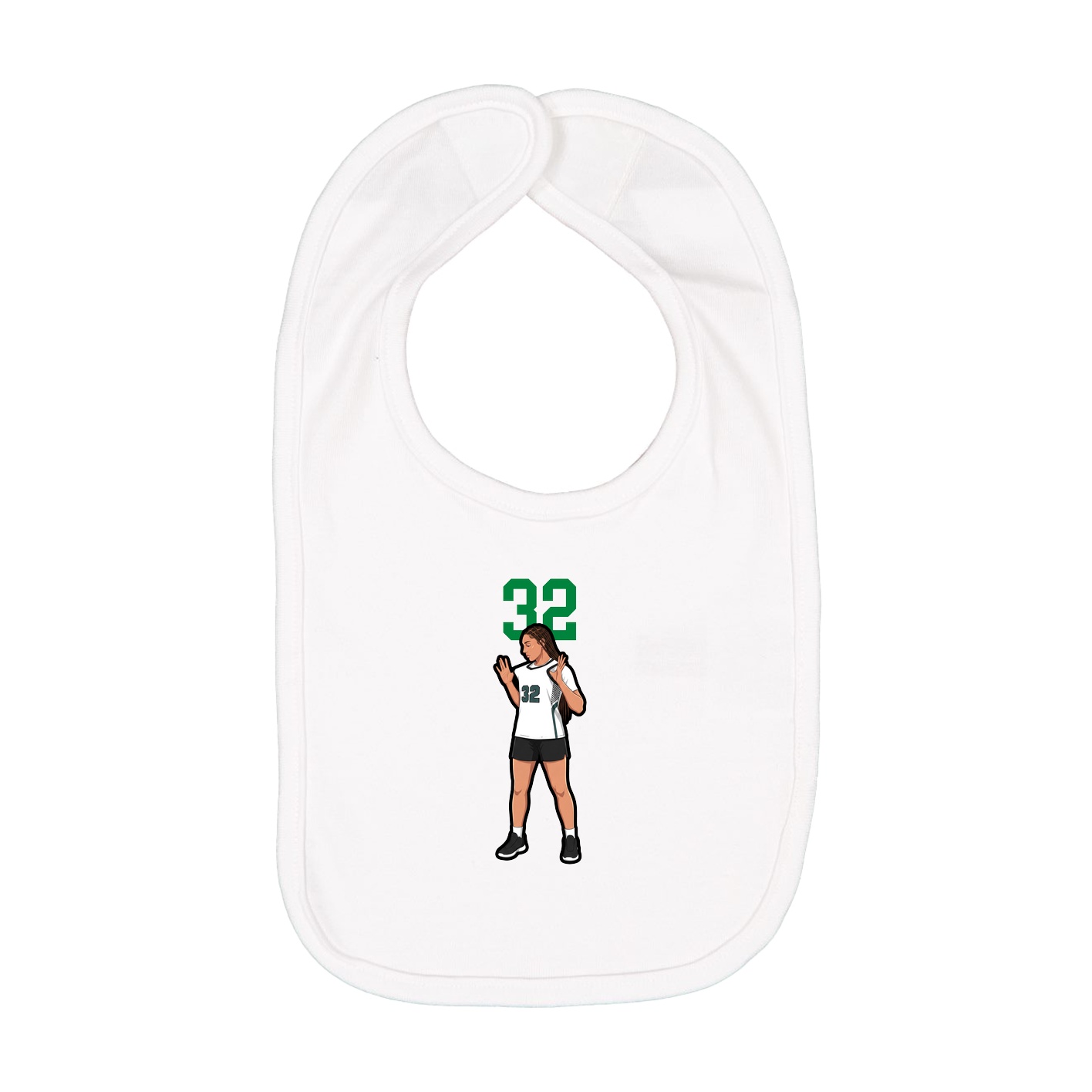 Infant Bib — Number Top in White