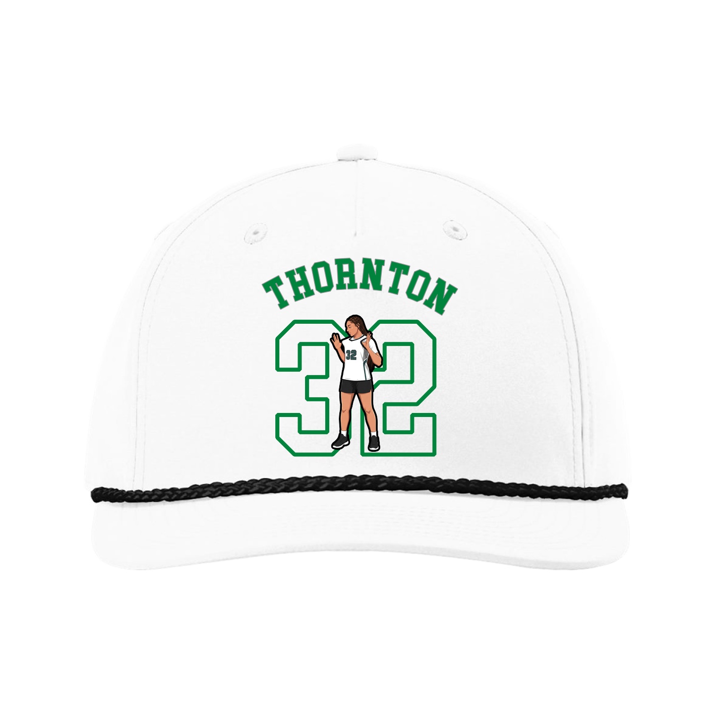 Five-Panel Classic Rope Cap — Shirsey Arch in White