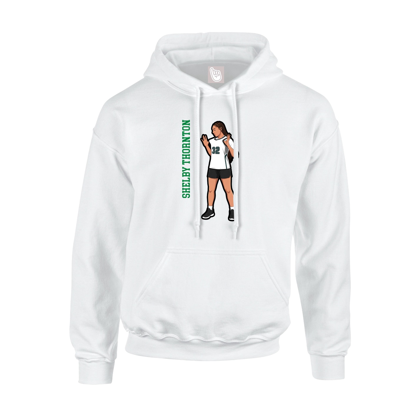 Youth Hoodie — Name Vertical in White
