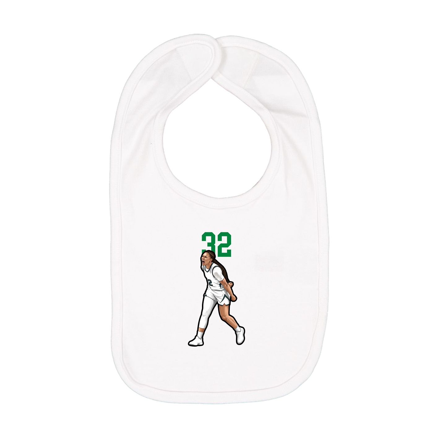 Infant Bib — Number Top in White