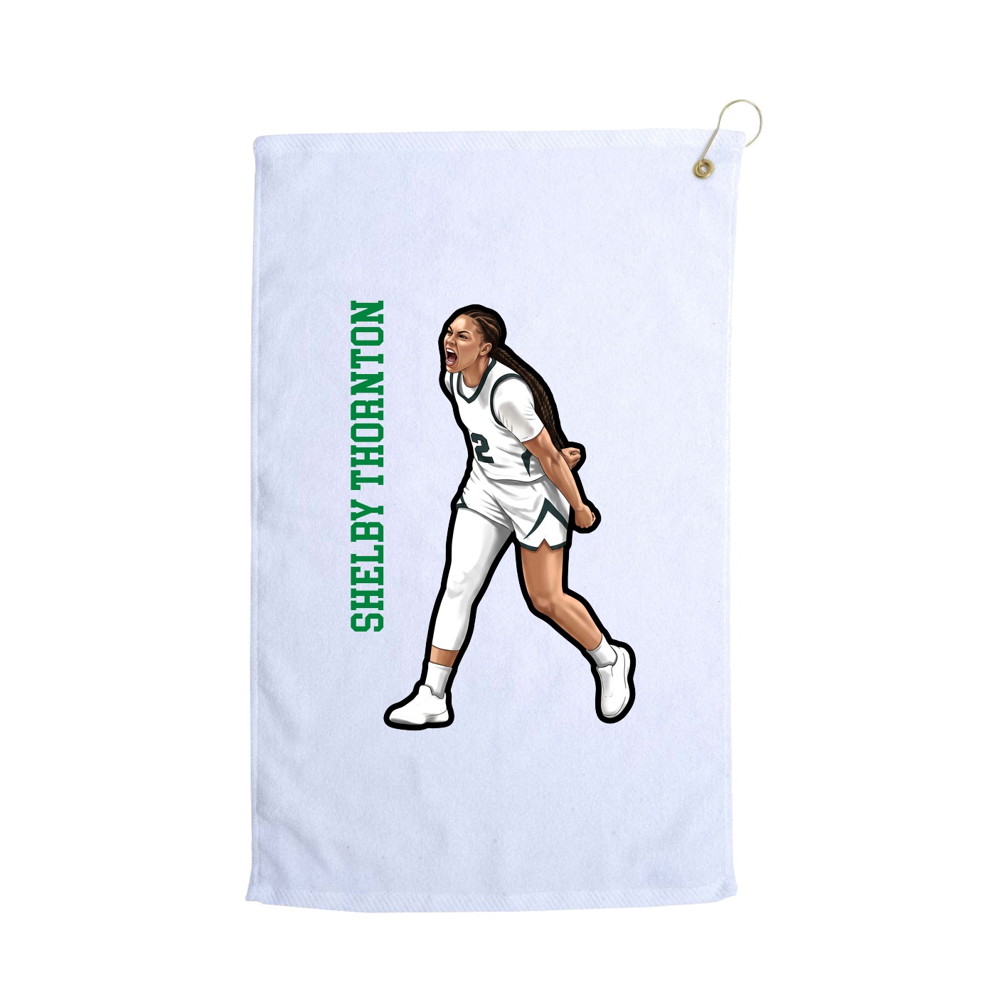 Golf Towel — Name Vertical in White