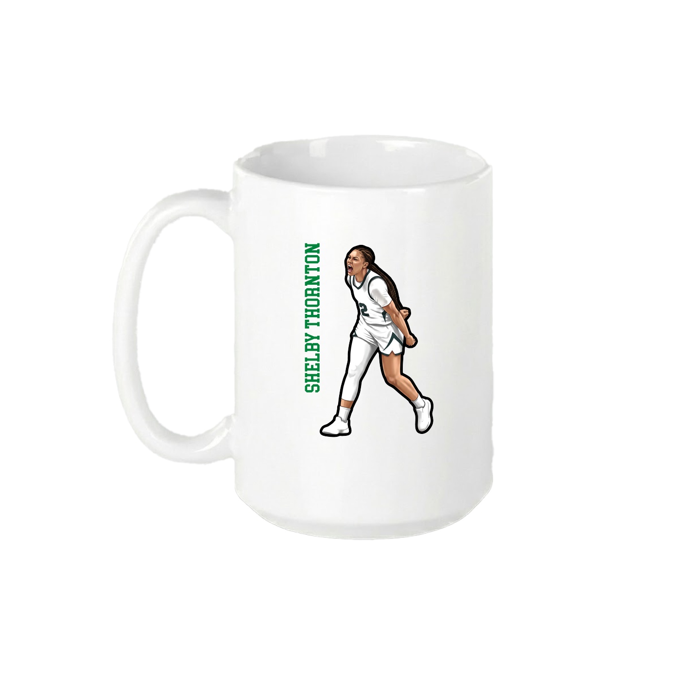 15oz Coffee Mug — Name Vertical in White