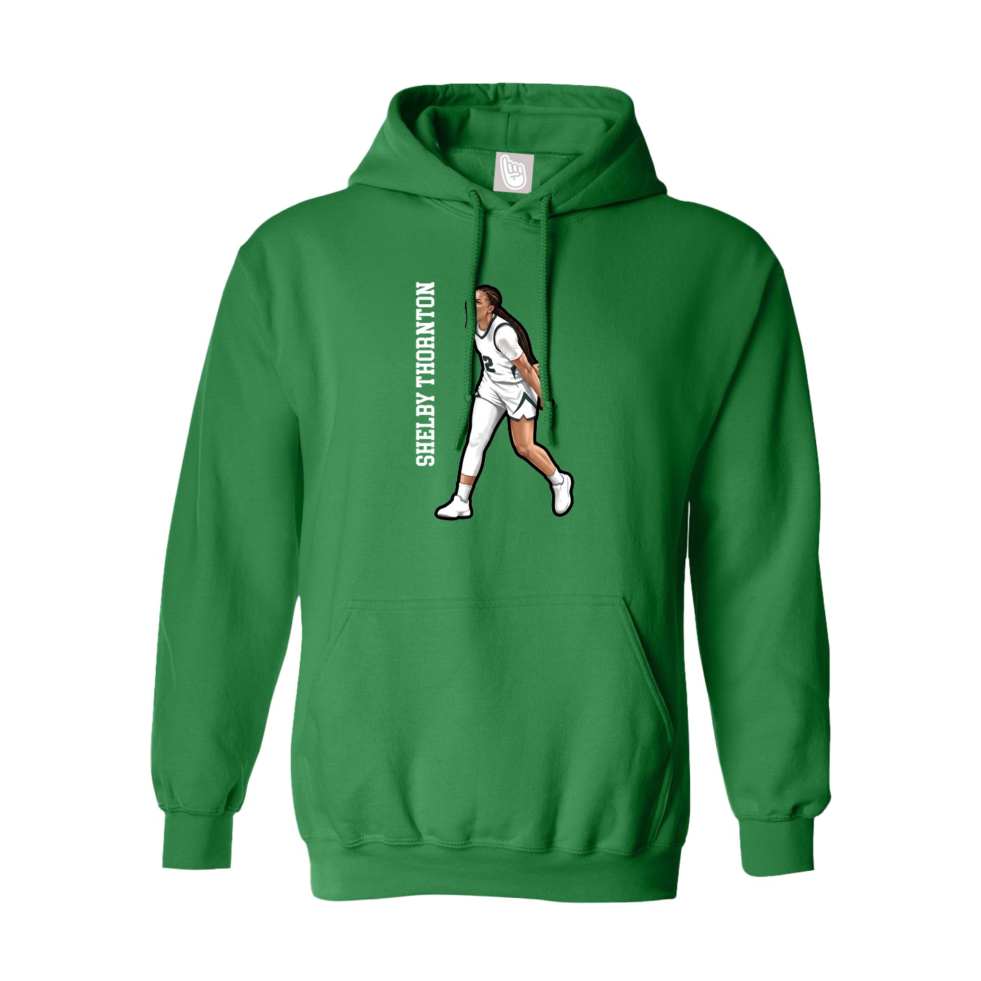 Youth Hoodie — Name Vertical in Green