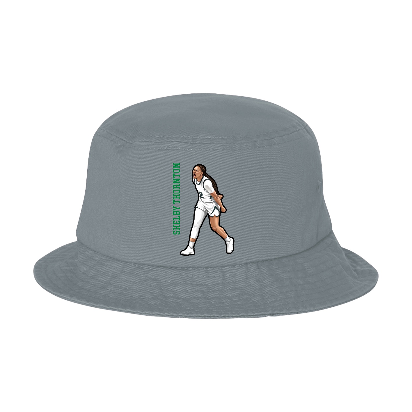 Bucket Cap — Name Vertical in Grey