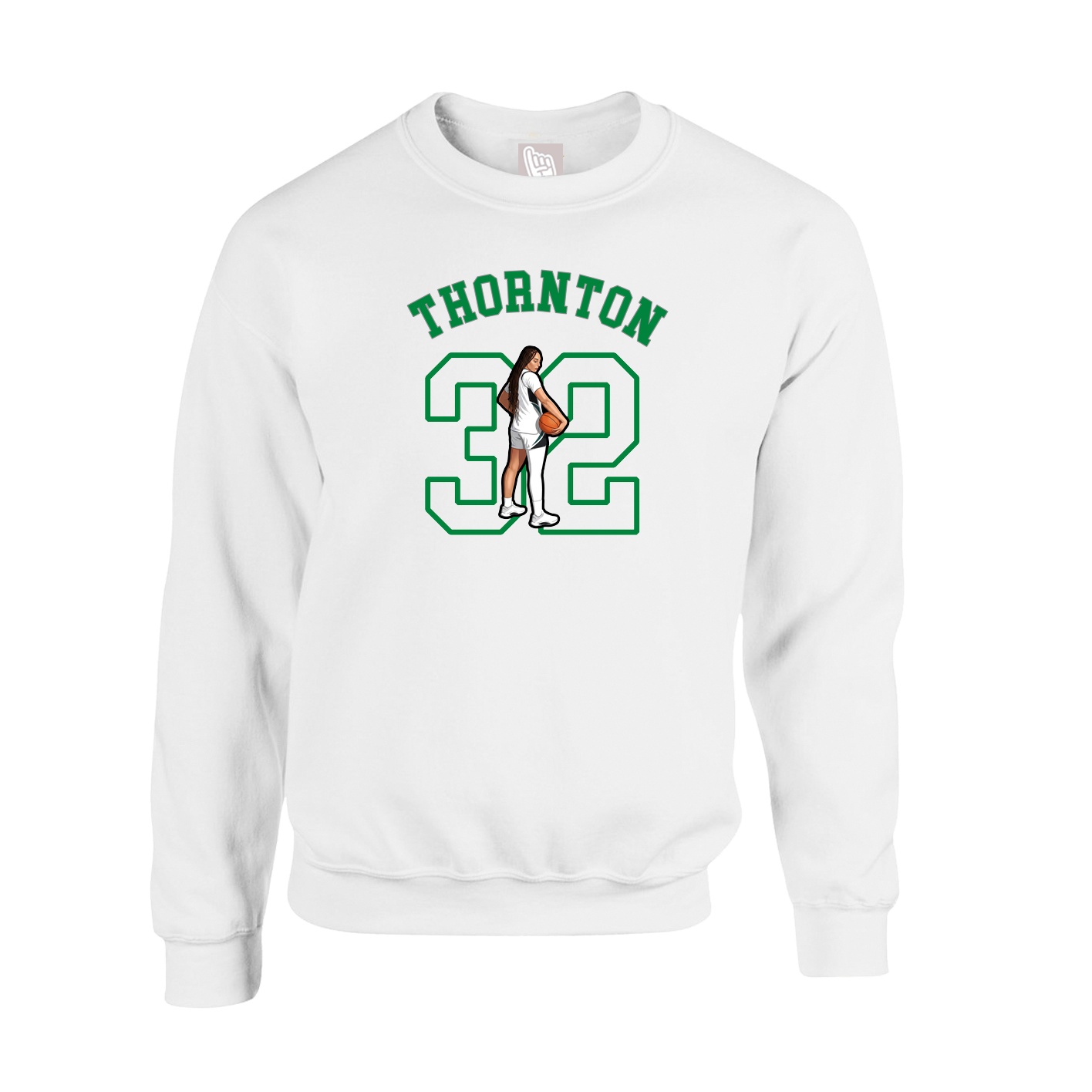 Fleece Crew — Shirsey Arch in White
