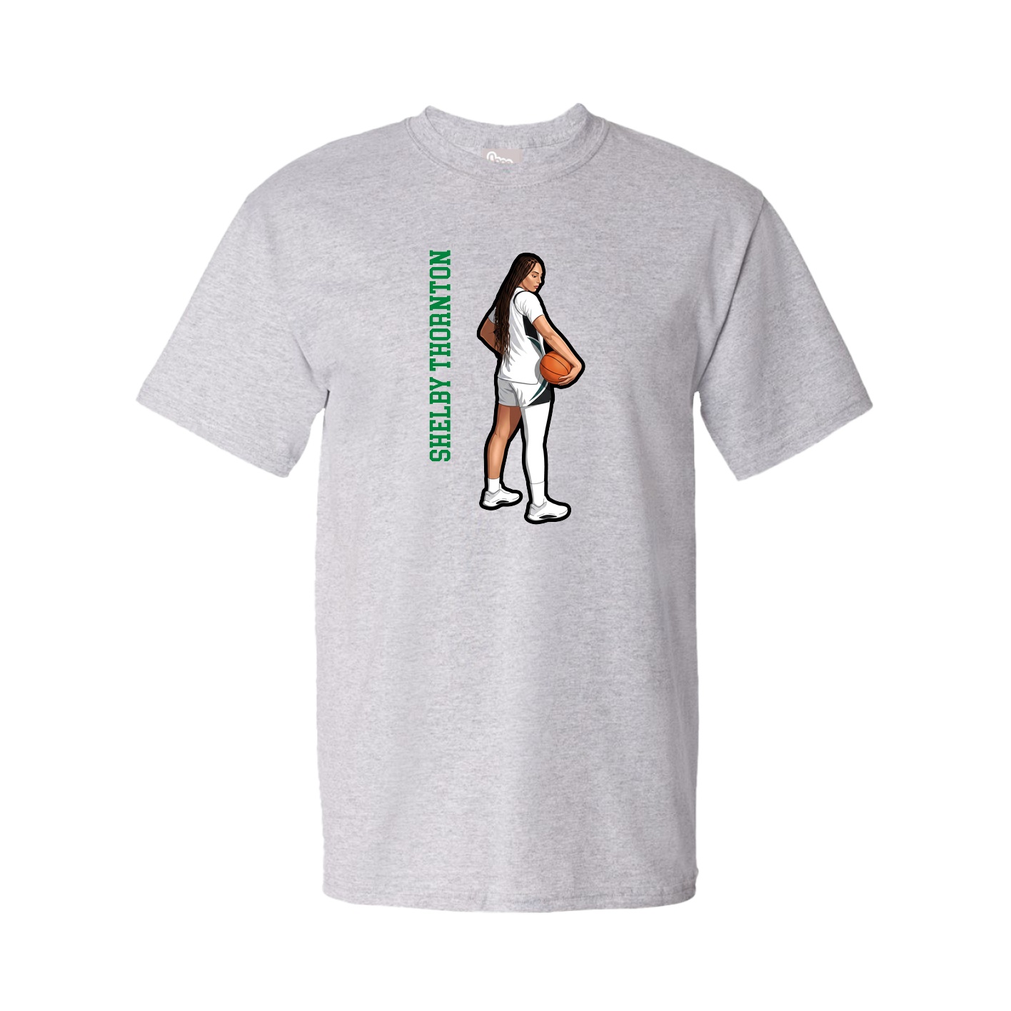 Tee — Name Vertical in Grey