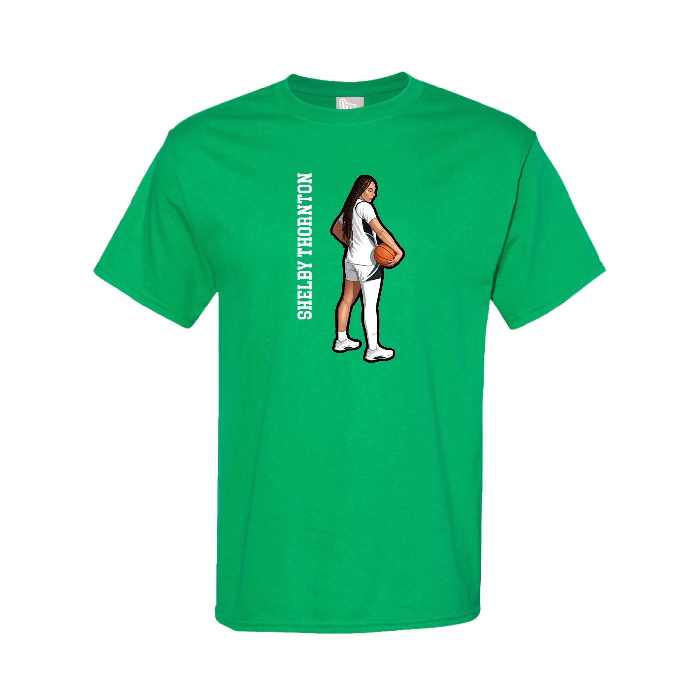 Youth Tee — Name Vertical in Green