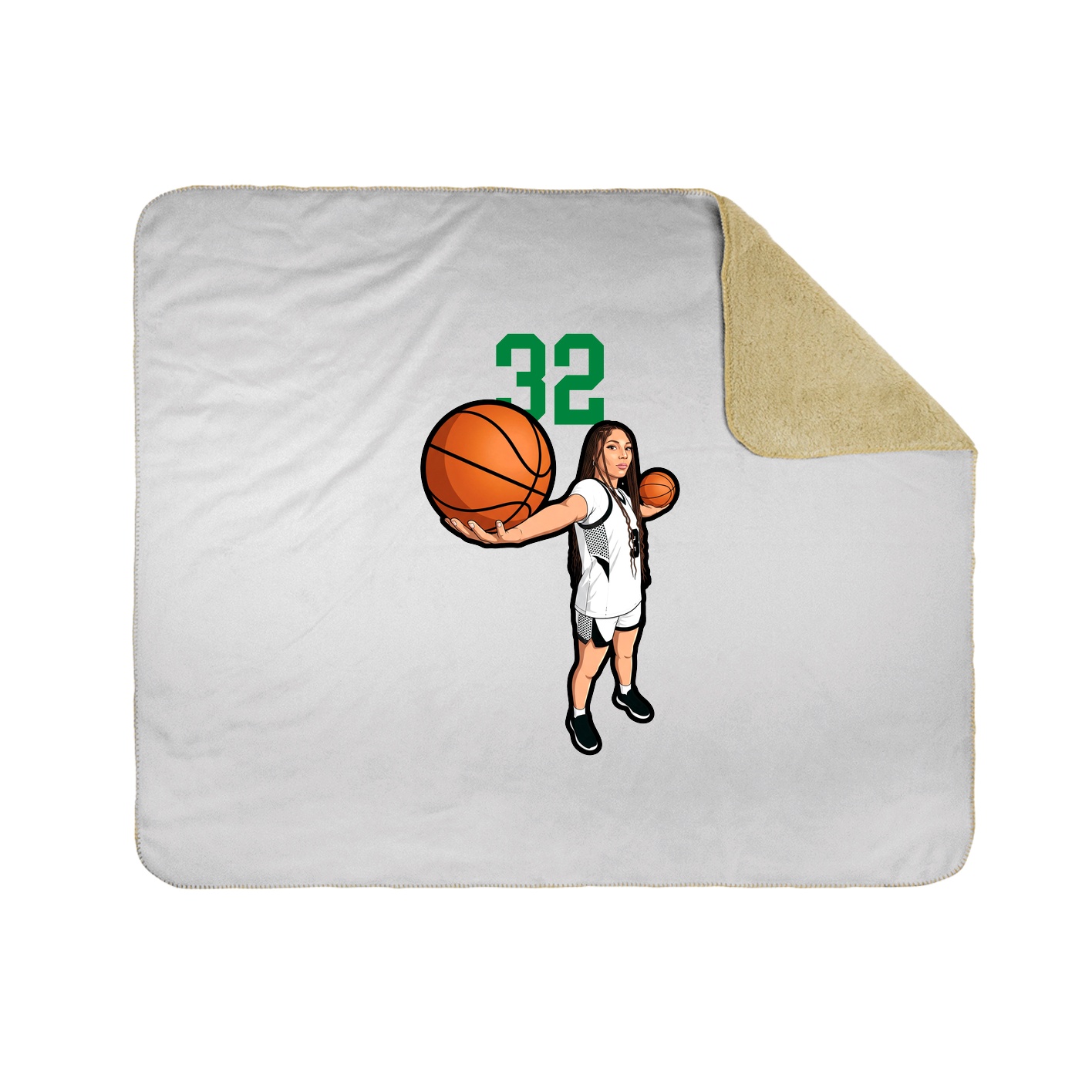 Throw Blanket — Number Top in White
