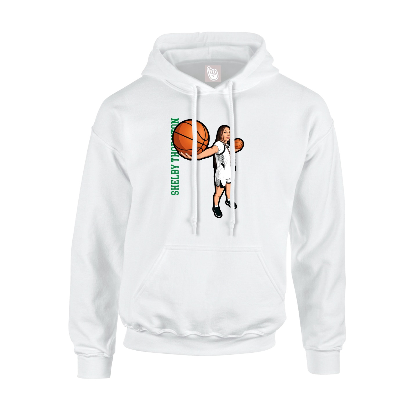 Youth Hoodie — Name Vertical in White